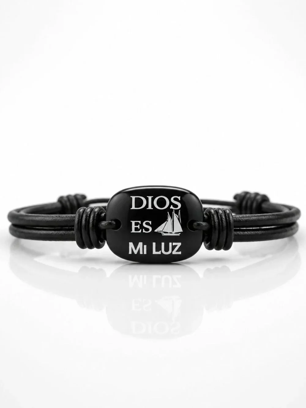 Dios Es Mi Luz Leather Bracelet